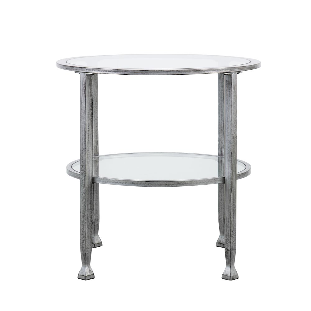 Jaymes Metal/Glass Round End Table - Silver. Picture 8