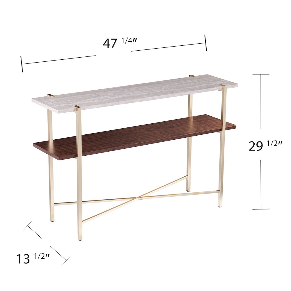 Ardmillan Faux Marble Console Table with Storage. Picture 5