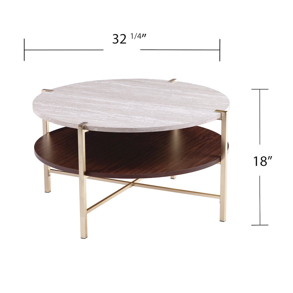 Ardmillan Round Faux Marble Cocktail Table. Picture 5