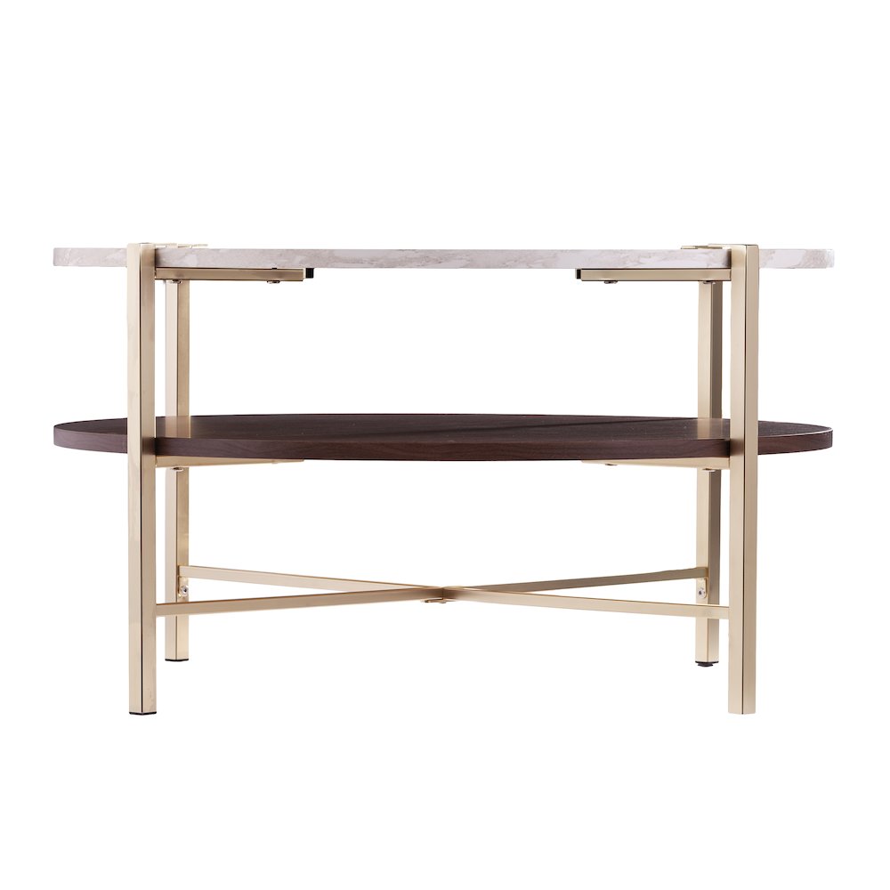 Ardmillan Round Faux Marble Cocktail Table. Picture 1