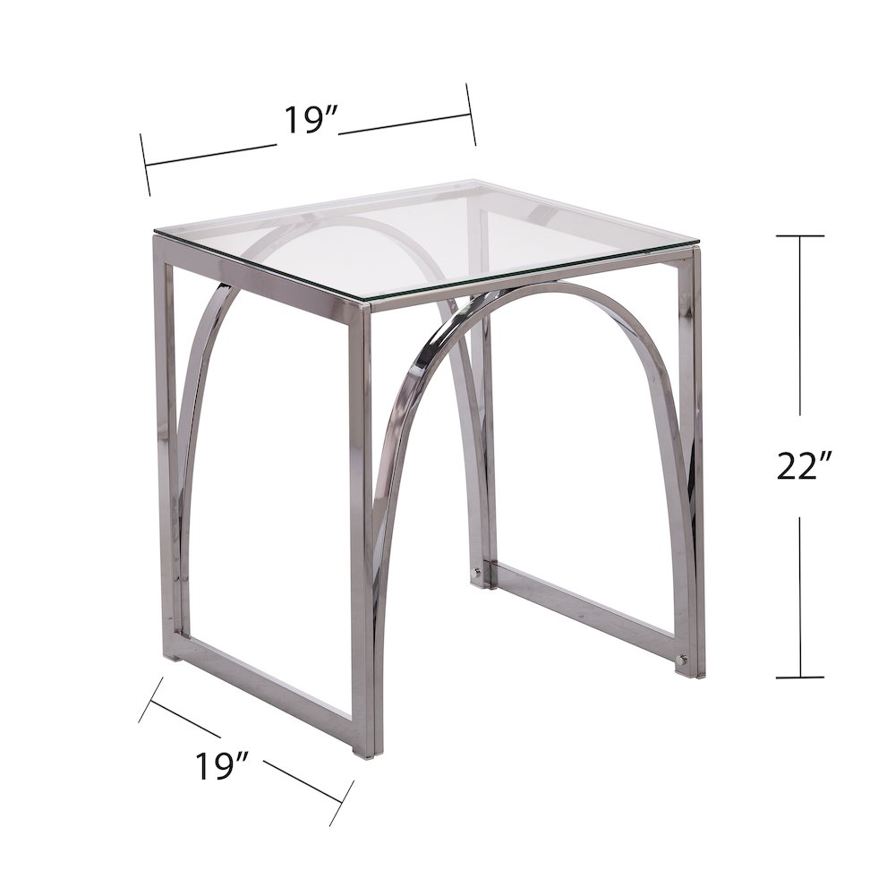 Stevenly Square Glass-Top End Table. Picture 5