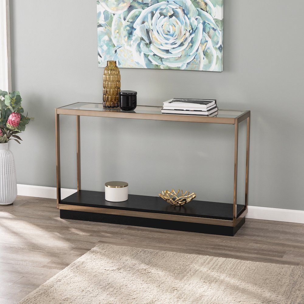 Lexina Glass-Top Console Table. Picture 2
