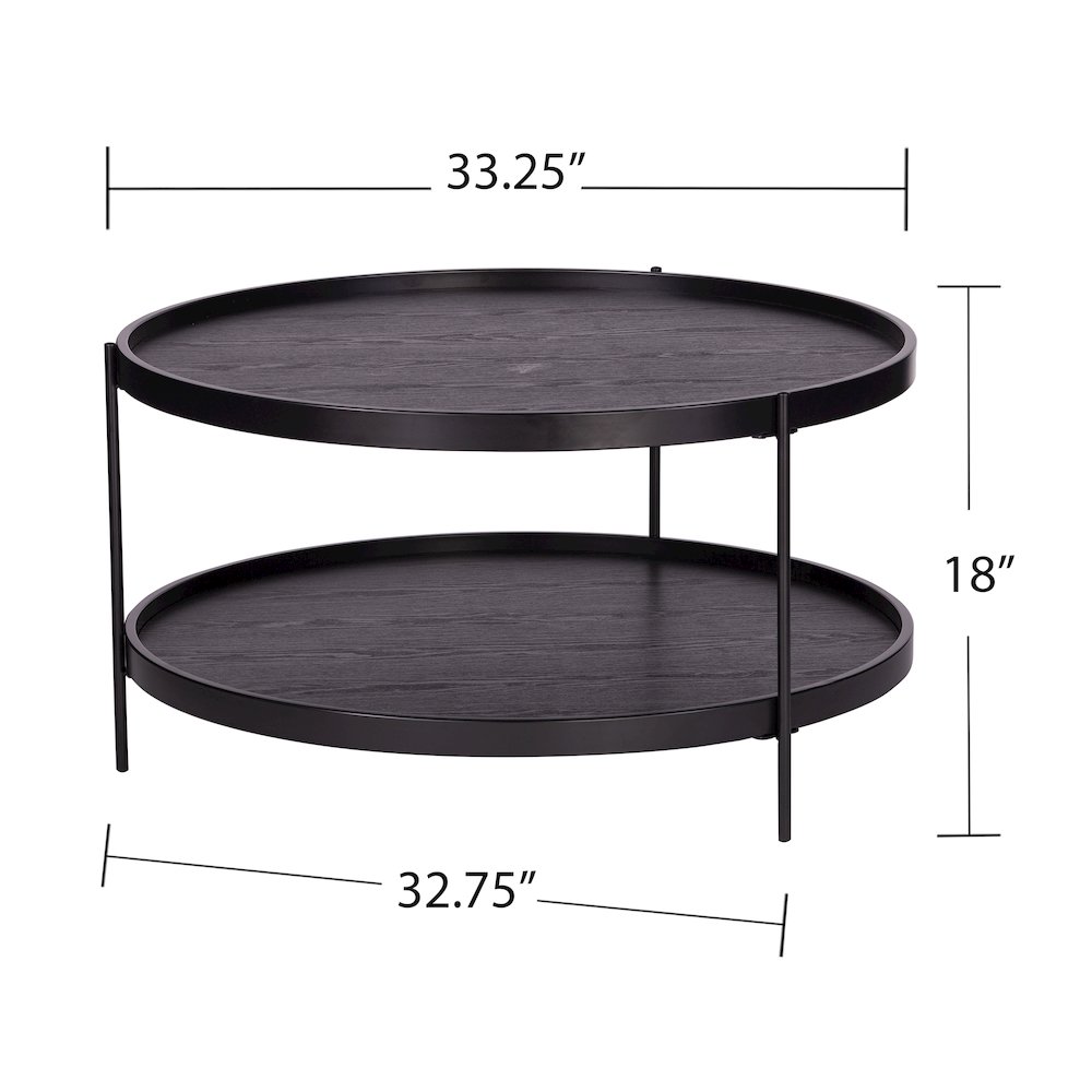Verlington Round Farmhouse Style Cocktail Table. Picture 5