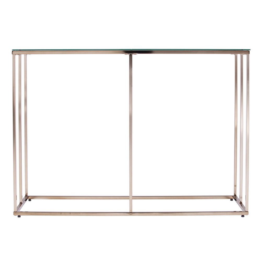 Nicholance Contemporary Glass-Top Console Table. Picture 1