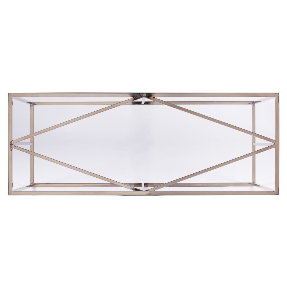 Nicholance Contemporary Glass-Top Console Table. Picture 7
