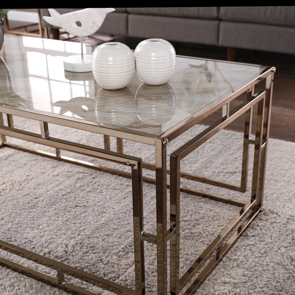 Simondley Faux Marble Cocktail Table. Picture 3