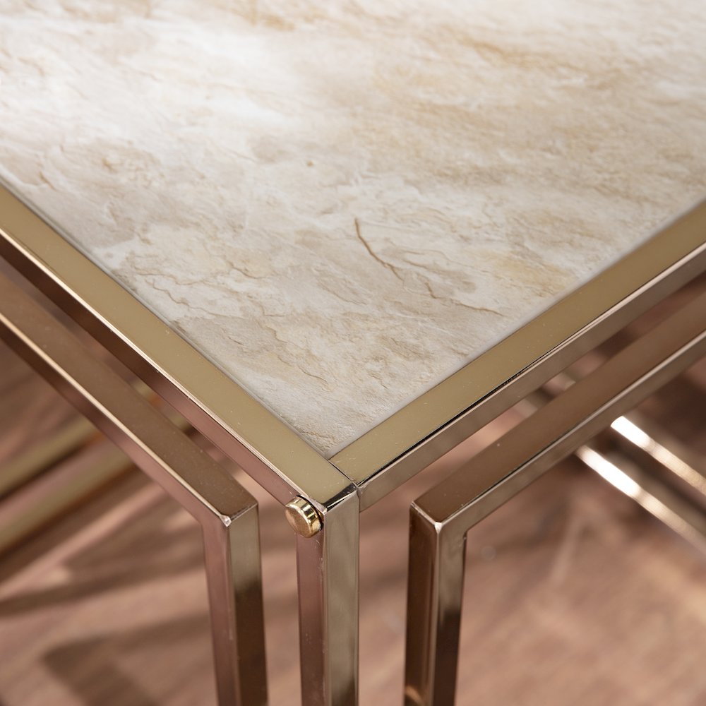 Simondley Faux Marble End Table. Picture 4