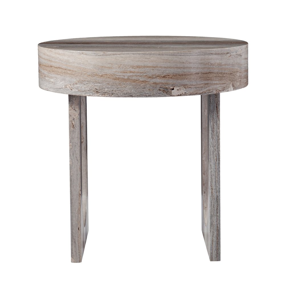 Chadkirk Round Faux Marble End Table. Picture 1