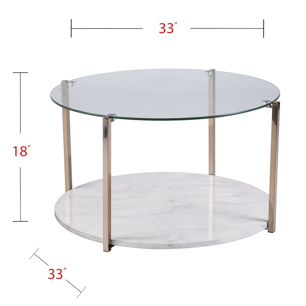Avenida Cocktail Table - Glam Style - Warm. Picture 5