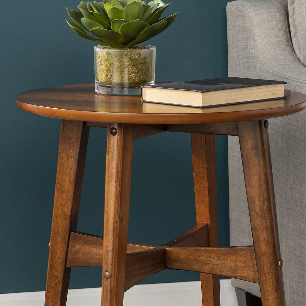 Rhoda Round Midcentury Modern End Table. Picture 5