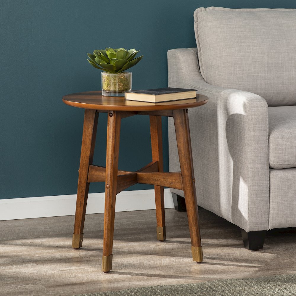 Rhoda Round Midcentury Modern End Table. Picture 2