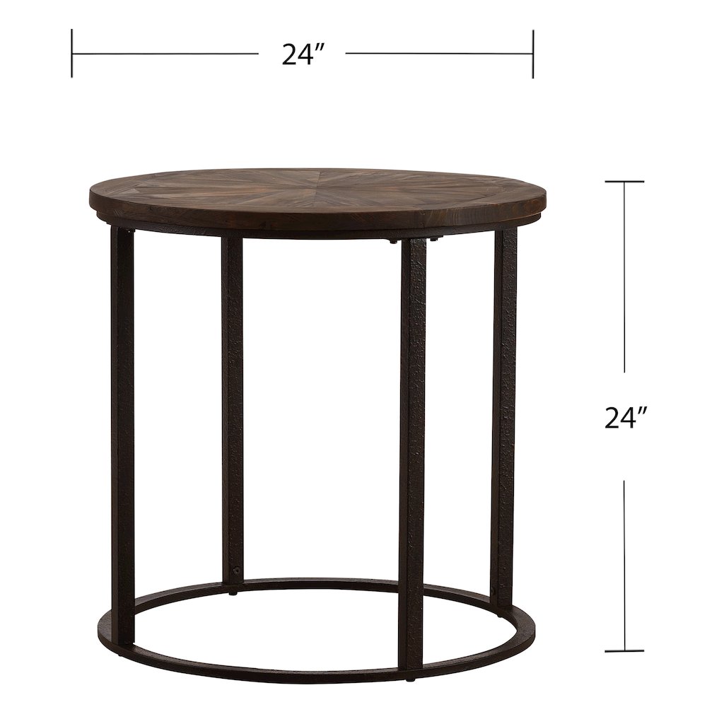 Landsmill Round Industrial End Table. Picture 5