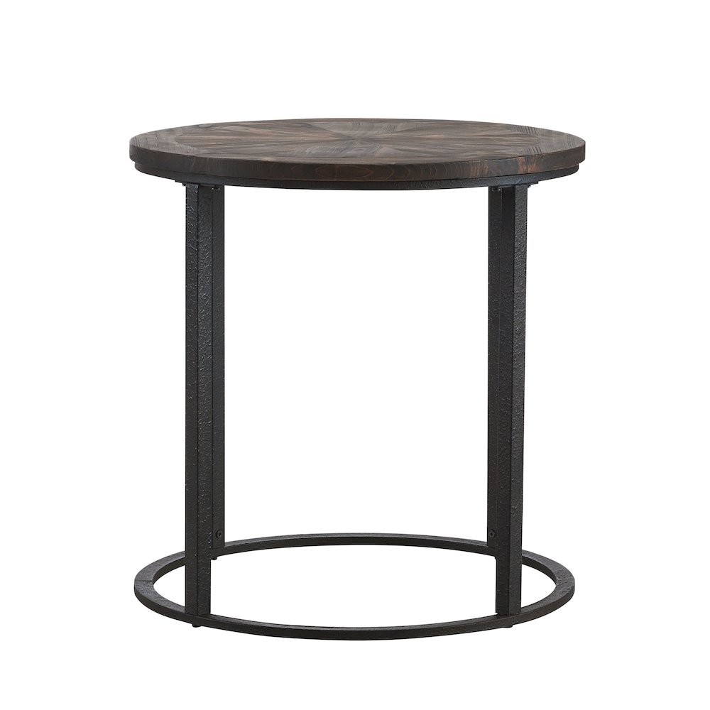 Landsmill Round Industrial End Table. Picture 1