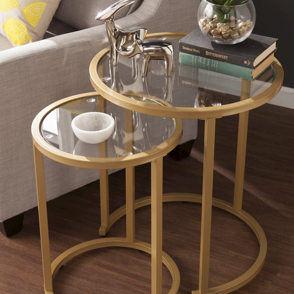 Evelyn Glam Nesting Side Table 2pc Set –. Picture 4