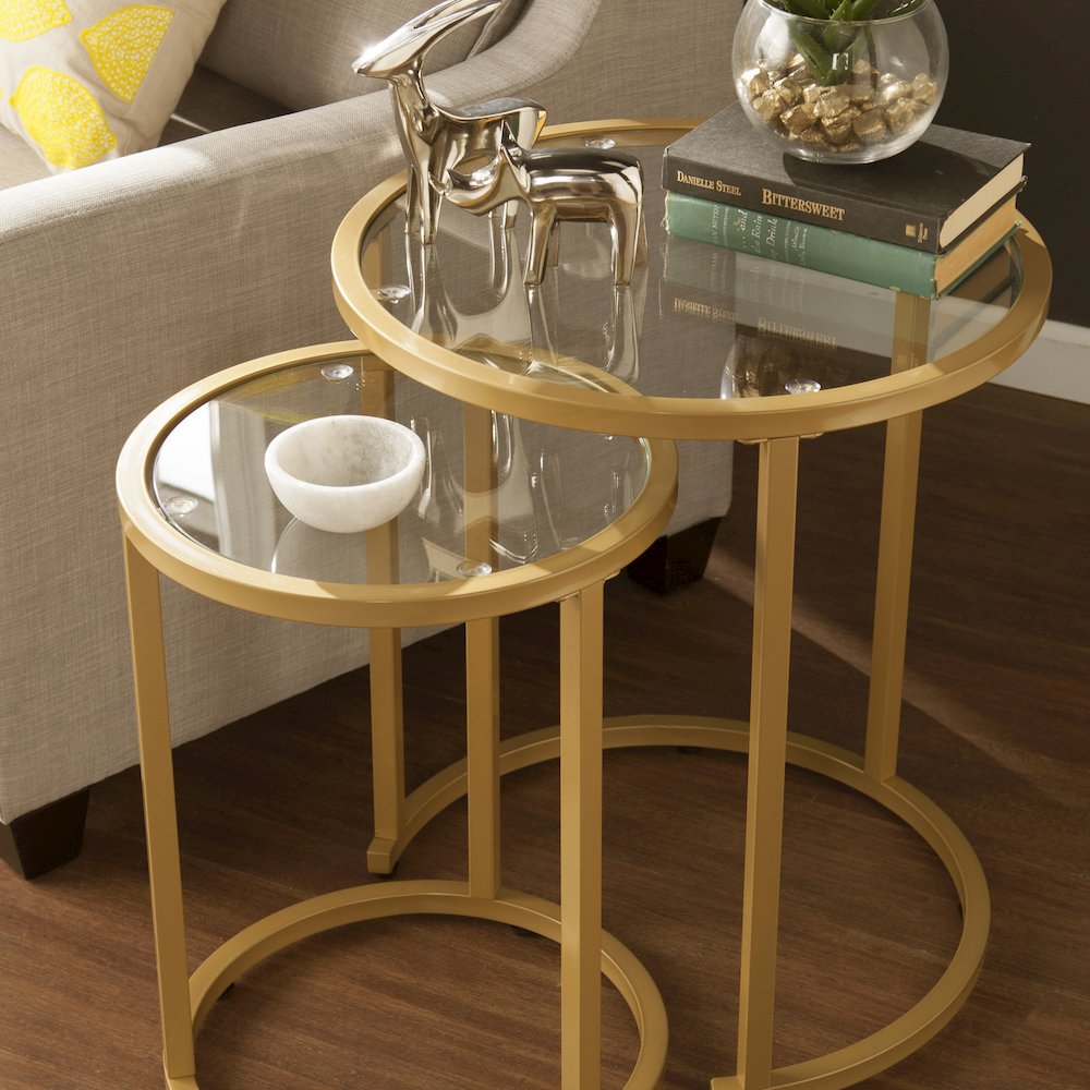 Evelyn Glam Nesting Side Table 2pc Set –. Picture 5