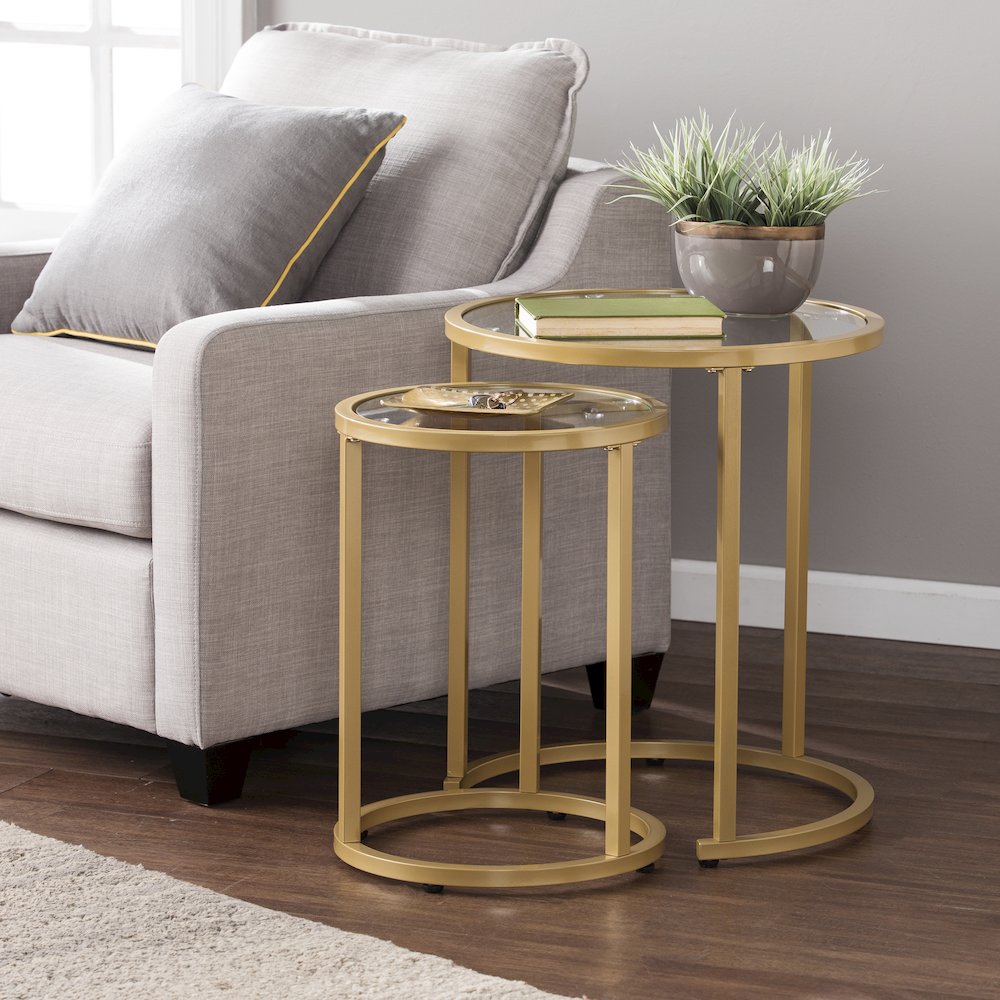 Evelyn Glam Nesting Side Table 2pc Set –. Picture 3