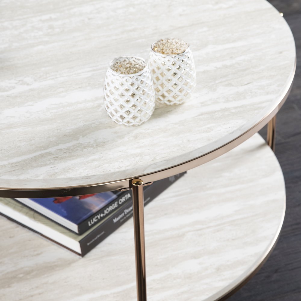 Silas Faux Stone Coffee Table. Picture 3