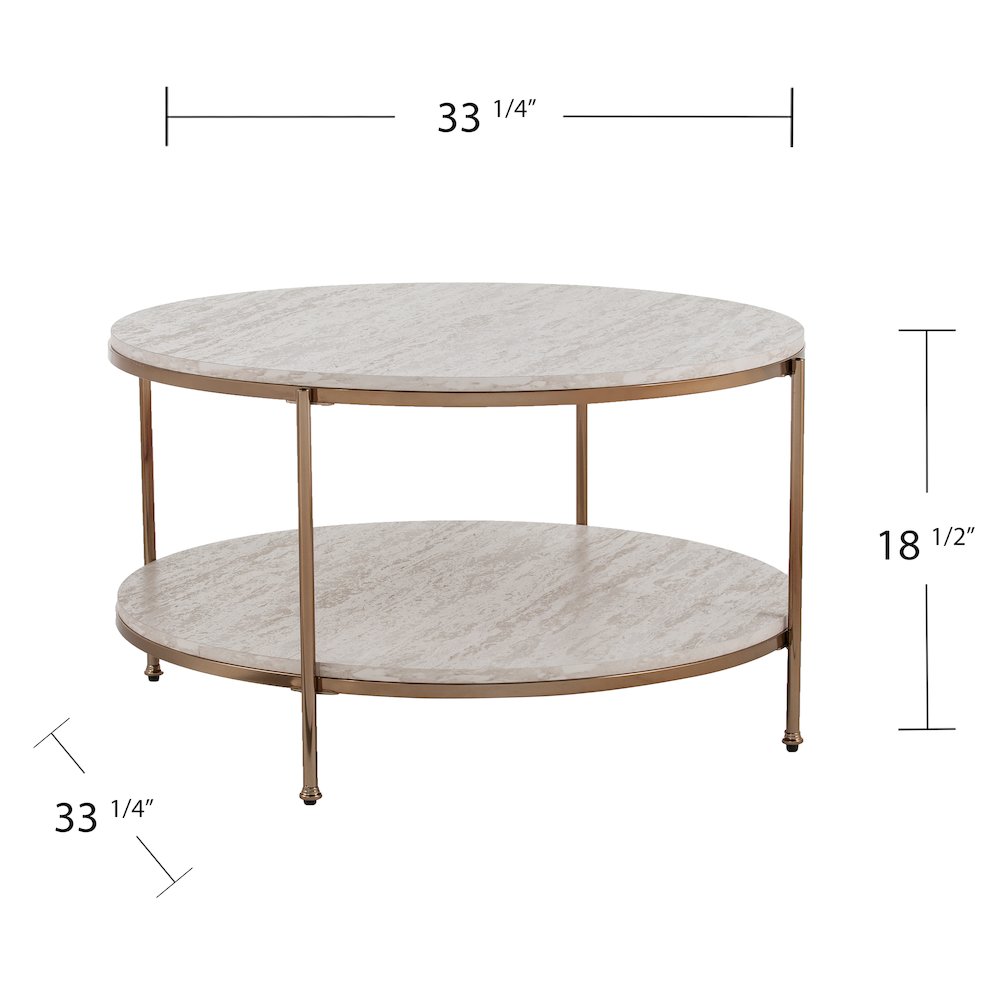 Silas Faux Stone Coffee Table. Picture 5