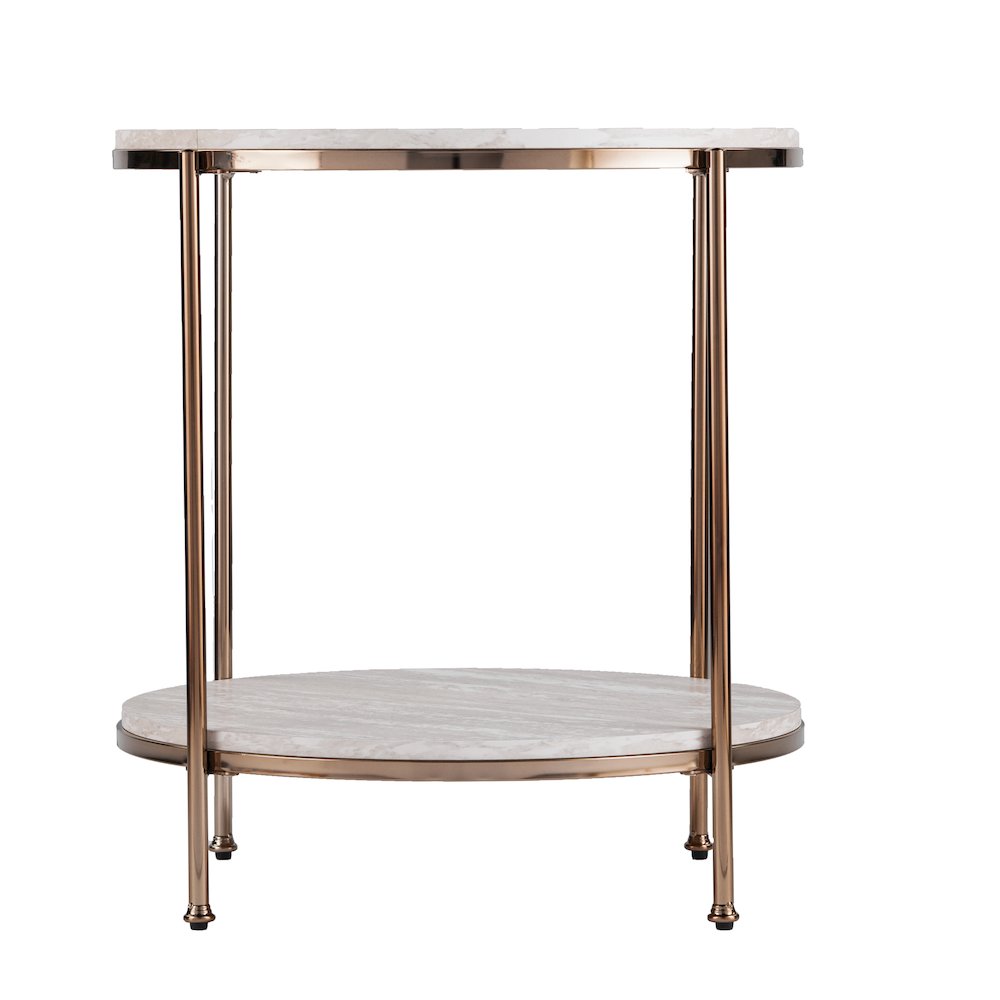 Silas Round Faux Stone End Table. Picture 9