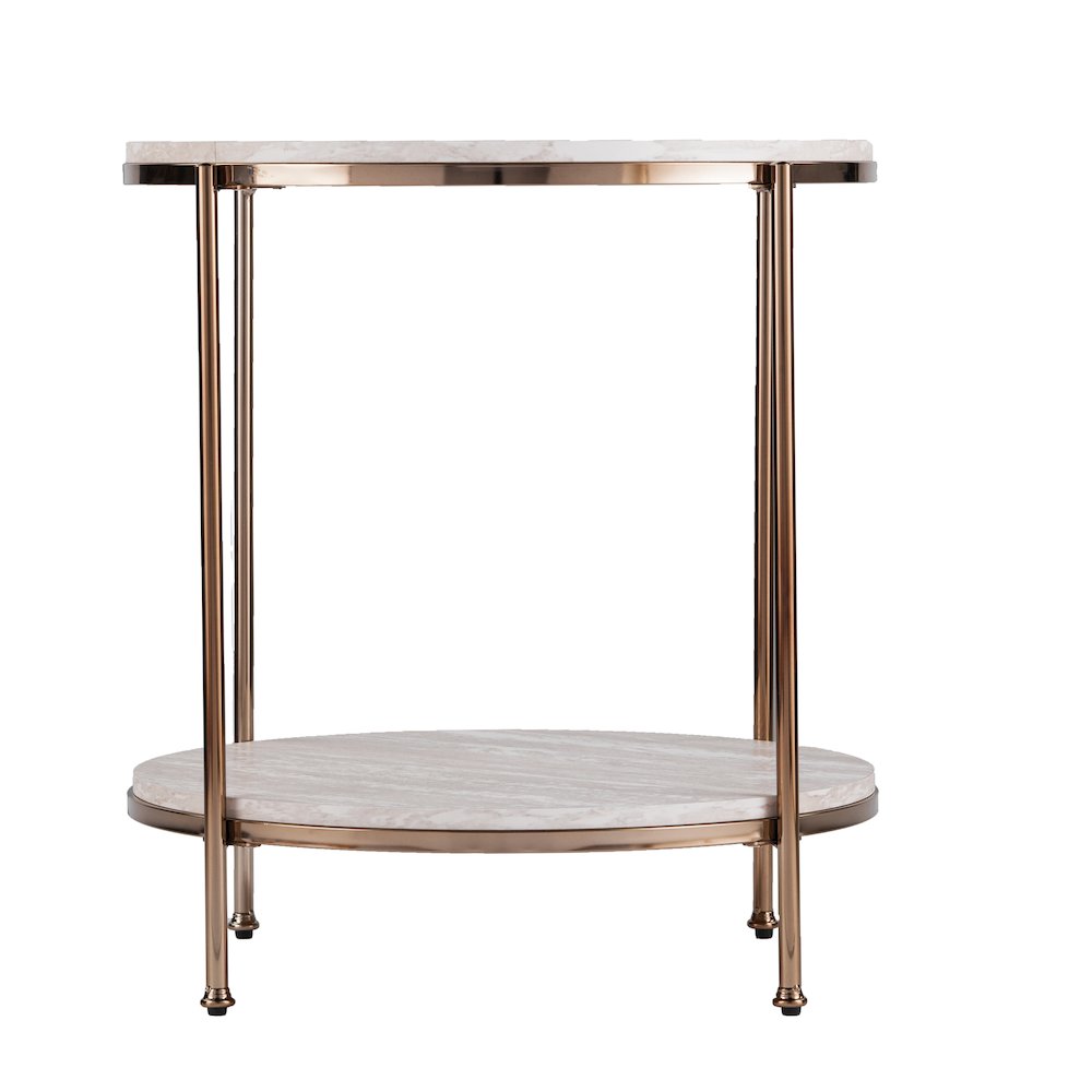 Silas Round Faux Stone End Table. Picture 7