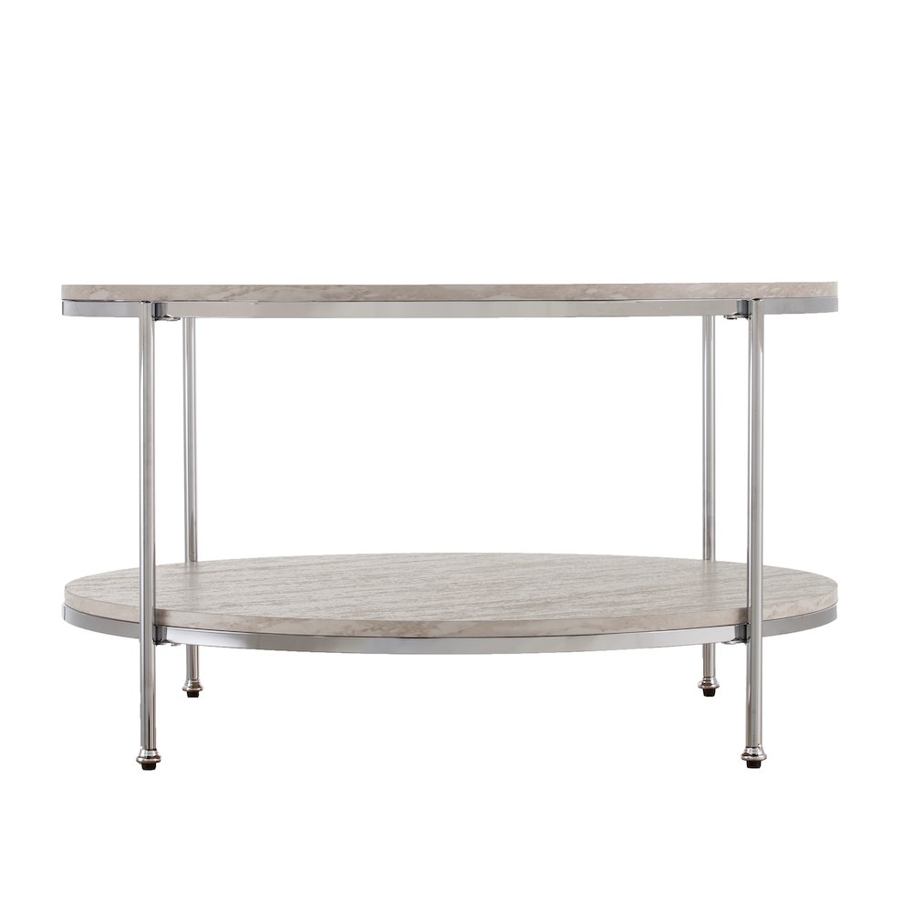 Silas Round Faux Stone Cocktail Table. Picture 6