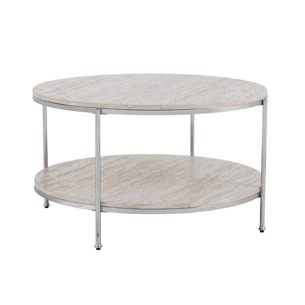 Silas Round Faux Stone Cocktail Table. Picture 9