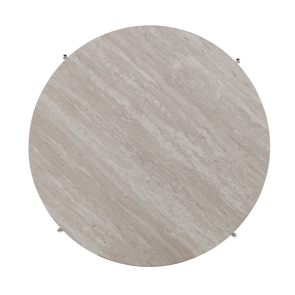Silas Round Faux Stone Cocktail Table. Picture 7