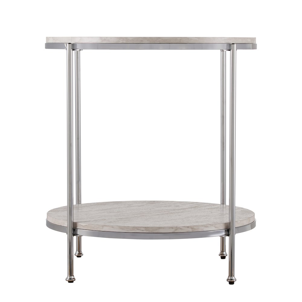 Silas Round Faux Stone End Table. Picture 8