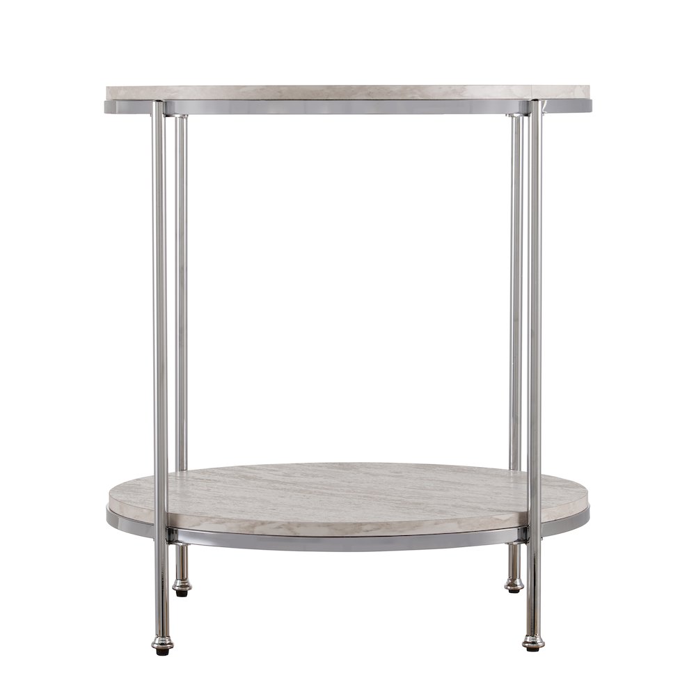 Silas Round Faux Stone End Table. Picture 6