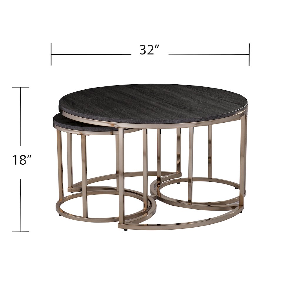 Lachlan Round Nesting Coffee Tables – 3pc Set. Picture 5