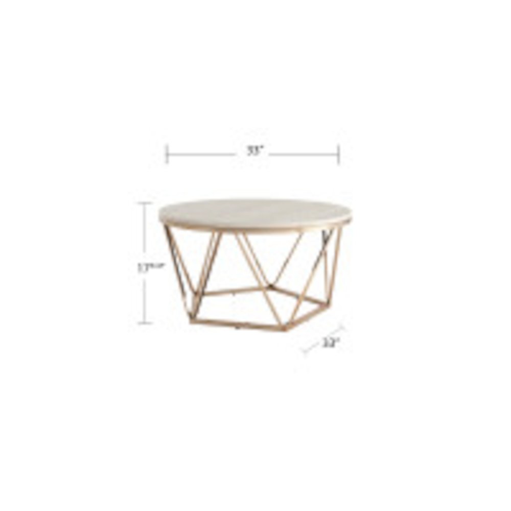 Luna Round Faux Stone Coffee Table. Picture 5