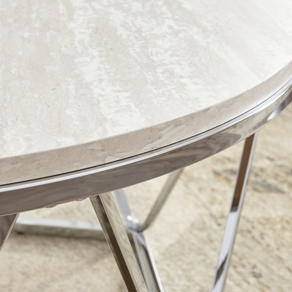 Luna Faux Stone Round Coffee Table. Picture 3