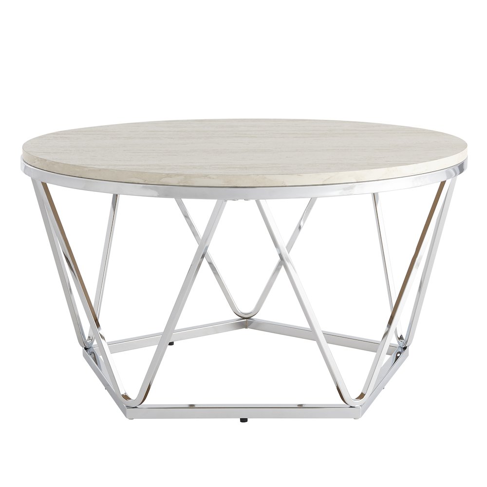 Luna Faux Stone Round Coffee Table. Picture 6