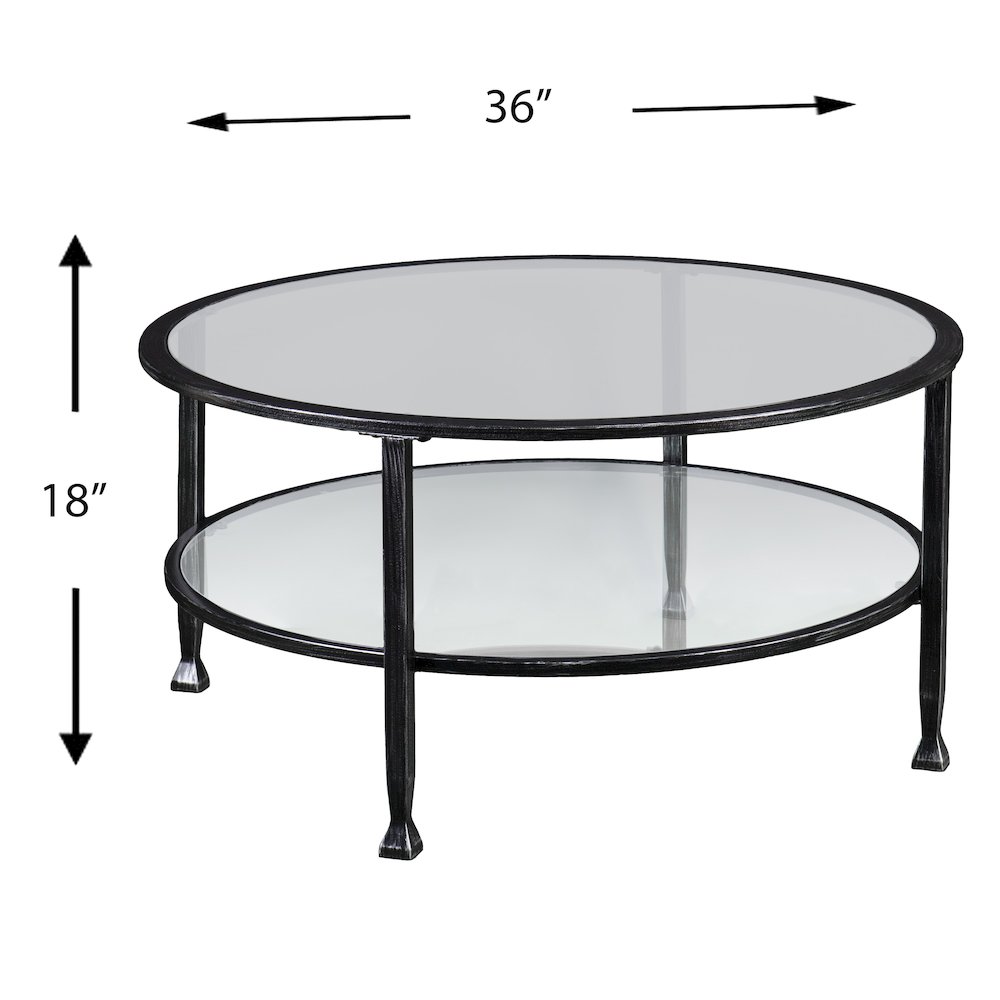 Jaymes Metal/Glass Round Cocktail Table. Picture 5
