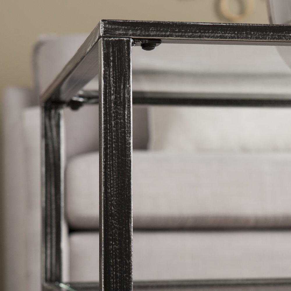Jaymes Metal/Glass Rectangular Open Shelf Cocktail Table. Picture 3