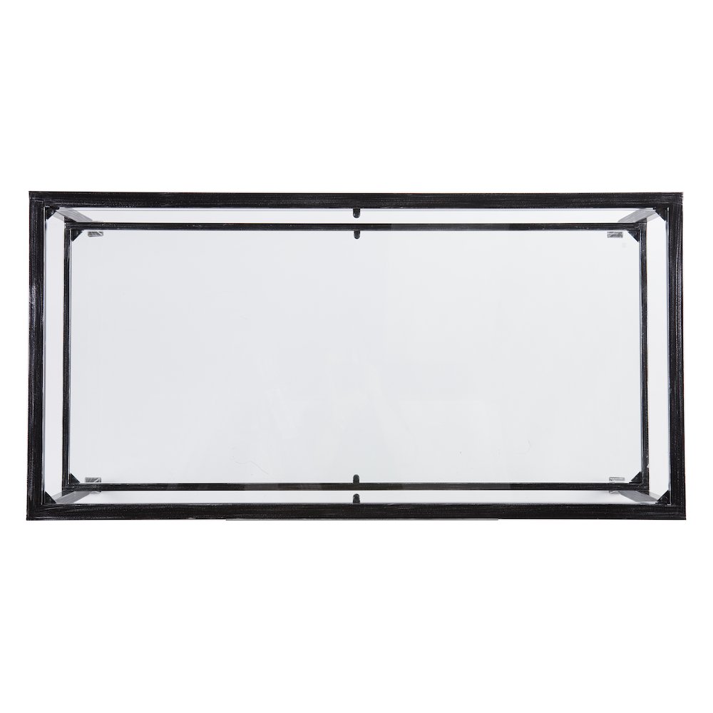 Jaymes Metal/Glass Rectangular Open Shelf Cocktail Table. Picture 7