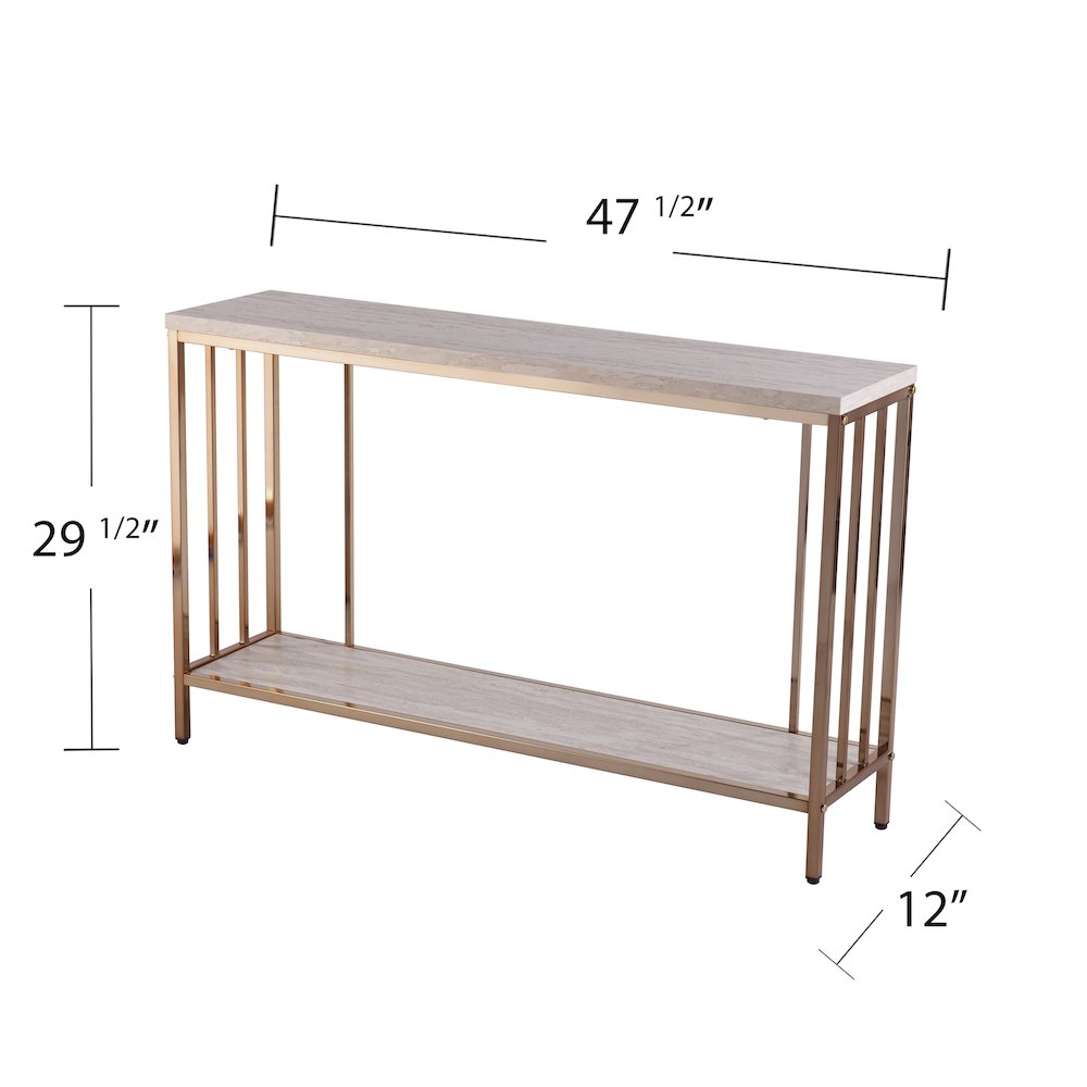 Brexlyn Faux Stone Console Table. Picture 5