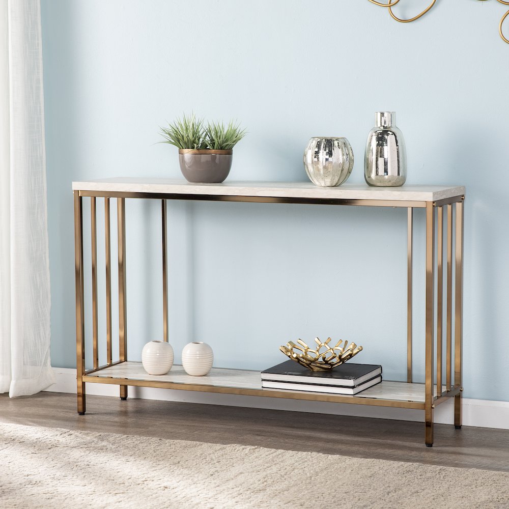 Brexlyn Faux Stone Console Table. Picture 2