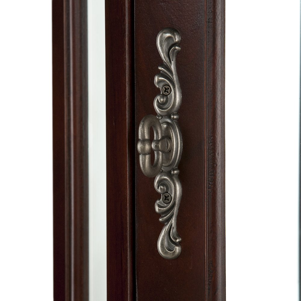 Canterdale Lighted Corner Curio Cabinet - Mahogany. Picture 4