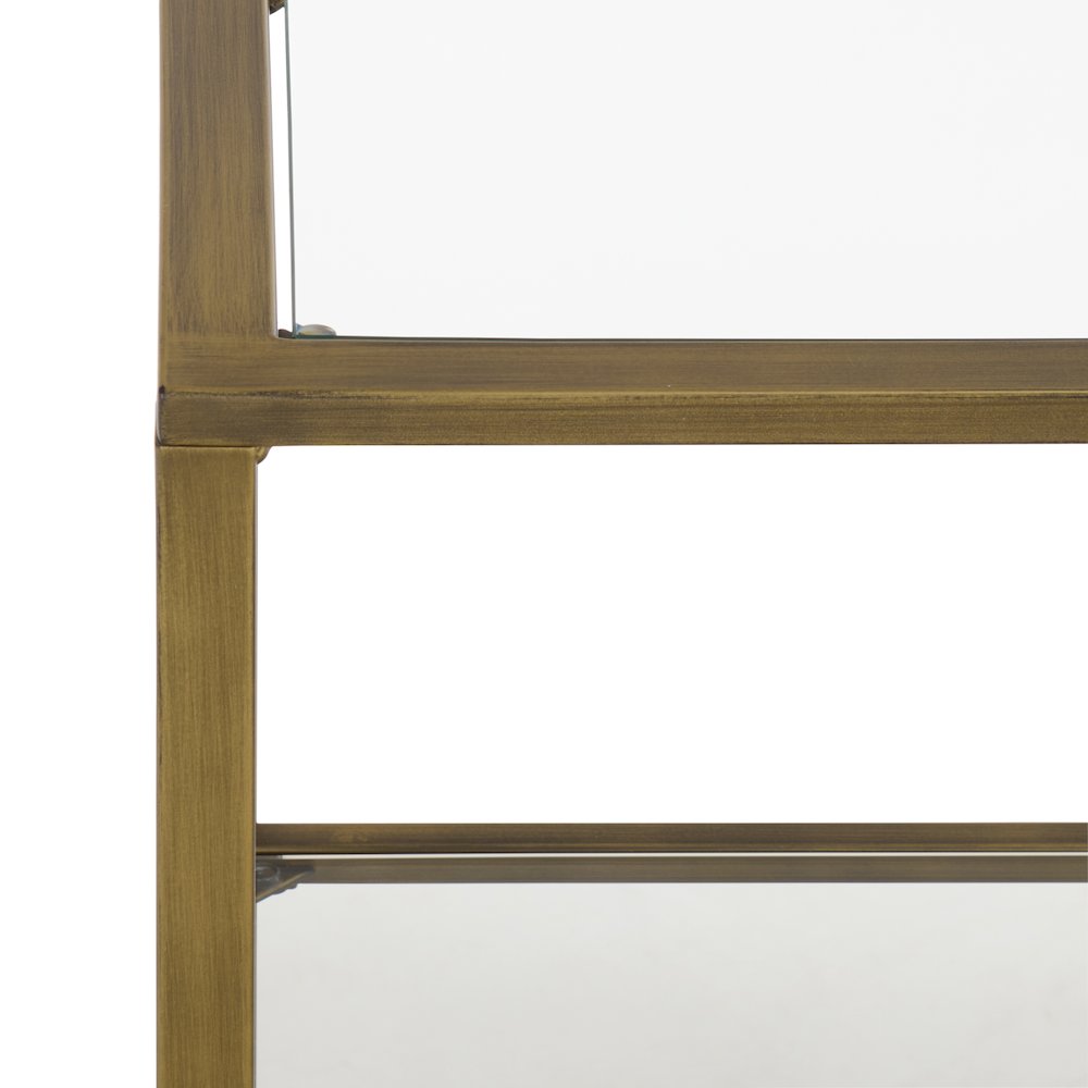 Jaymes Metal/Glass 3-Tier Console Table/Media Stand. Picture 1