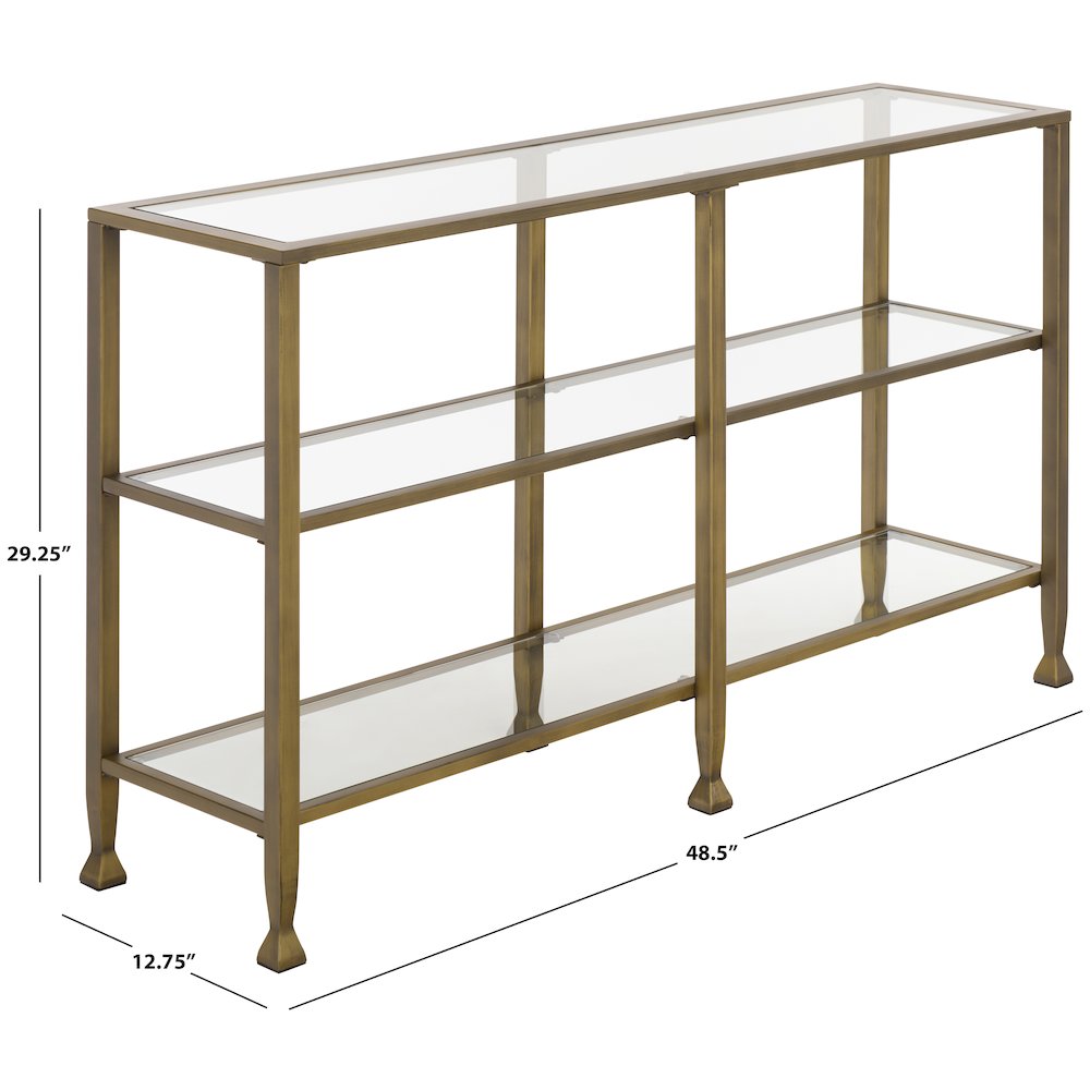 Jaymes Metal/Glass 3-Tier Console Table/Media Stand. Picture 2