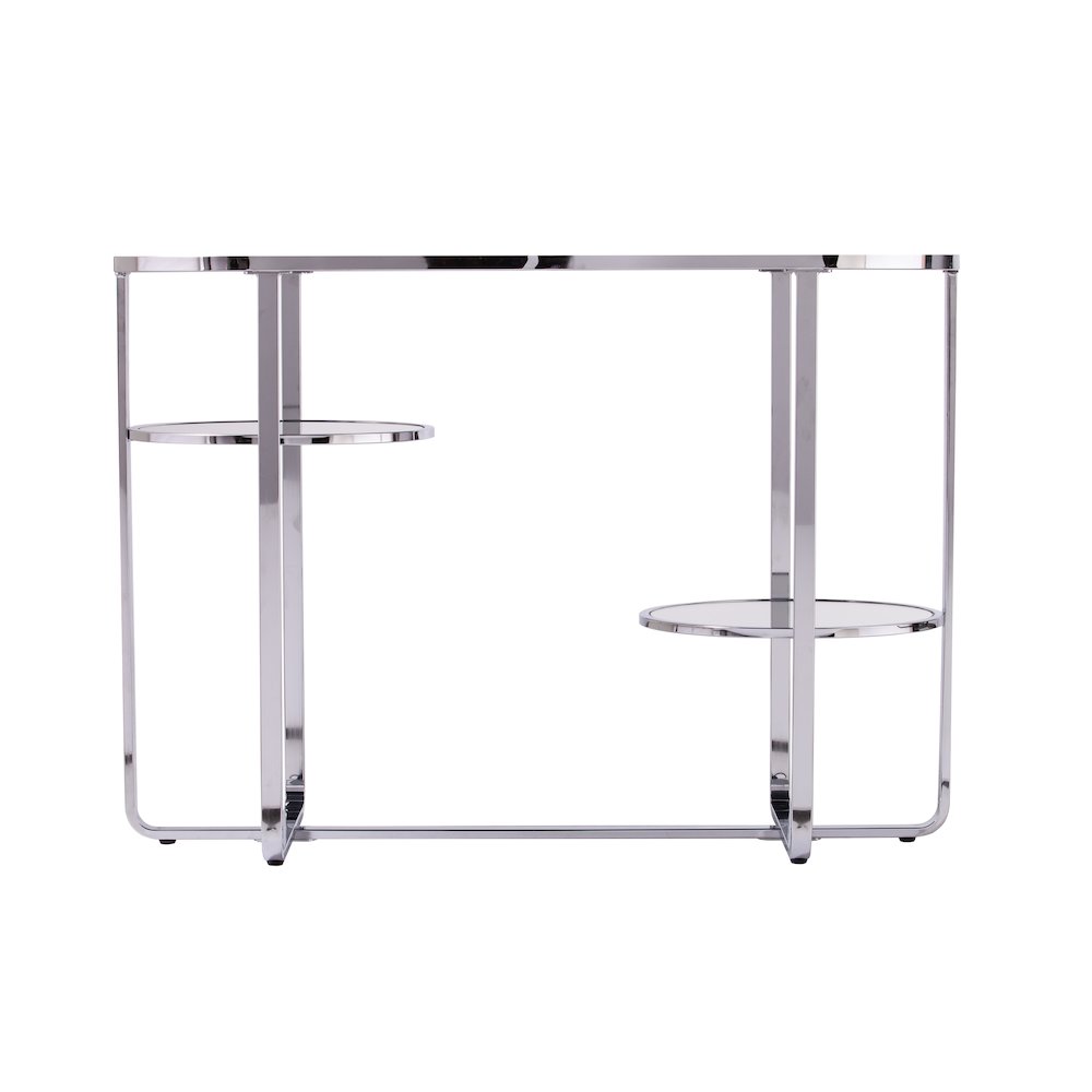 Maxina Mirrored Console Table with Storage. Picture 1