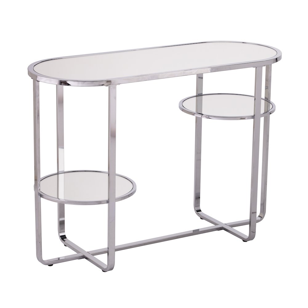 Maxina Mirrored Console Table with Storage. Picture 9