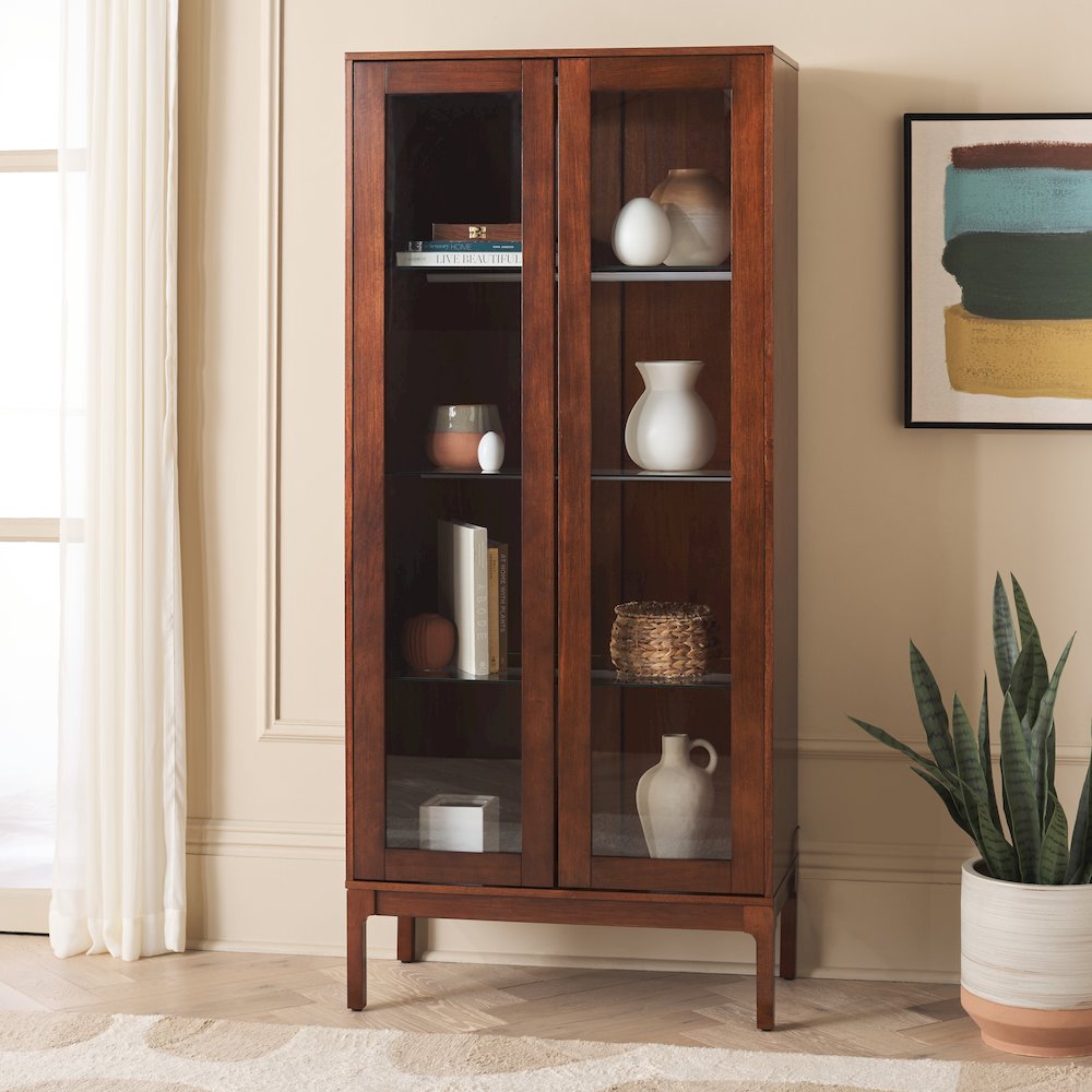 Clairville Glass Door Curio Cabinet. Picture 1