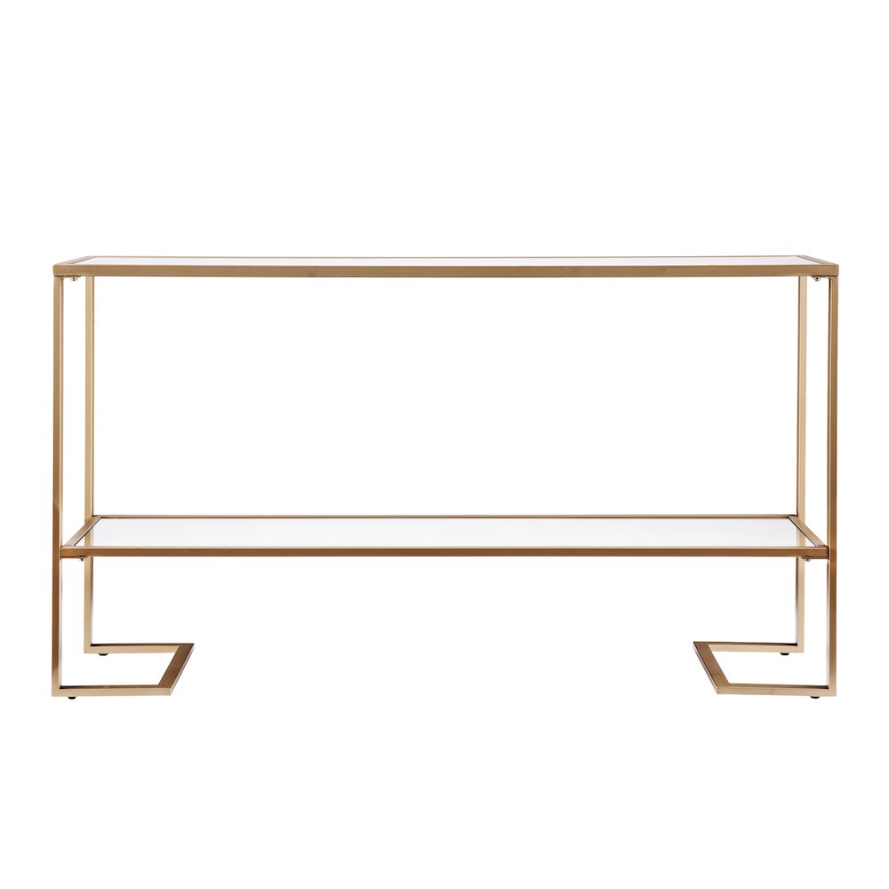 Horten Glam Narrow Console - Gold with Mirror. Picture 8