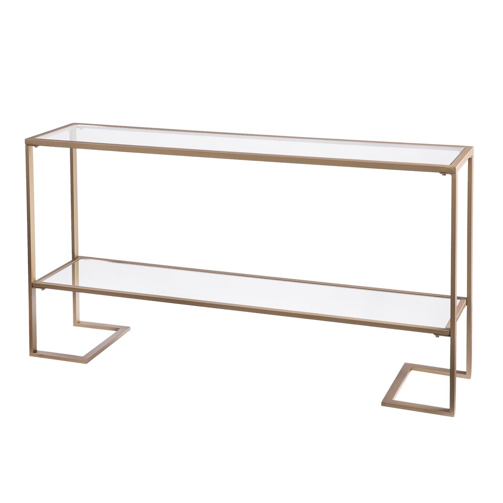 Horten Glam Narrow Console - Gold with Mirror. Picture 9
