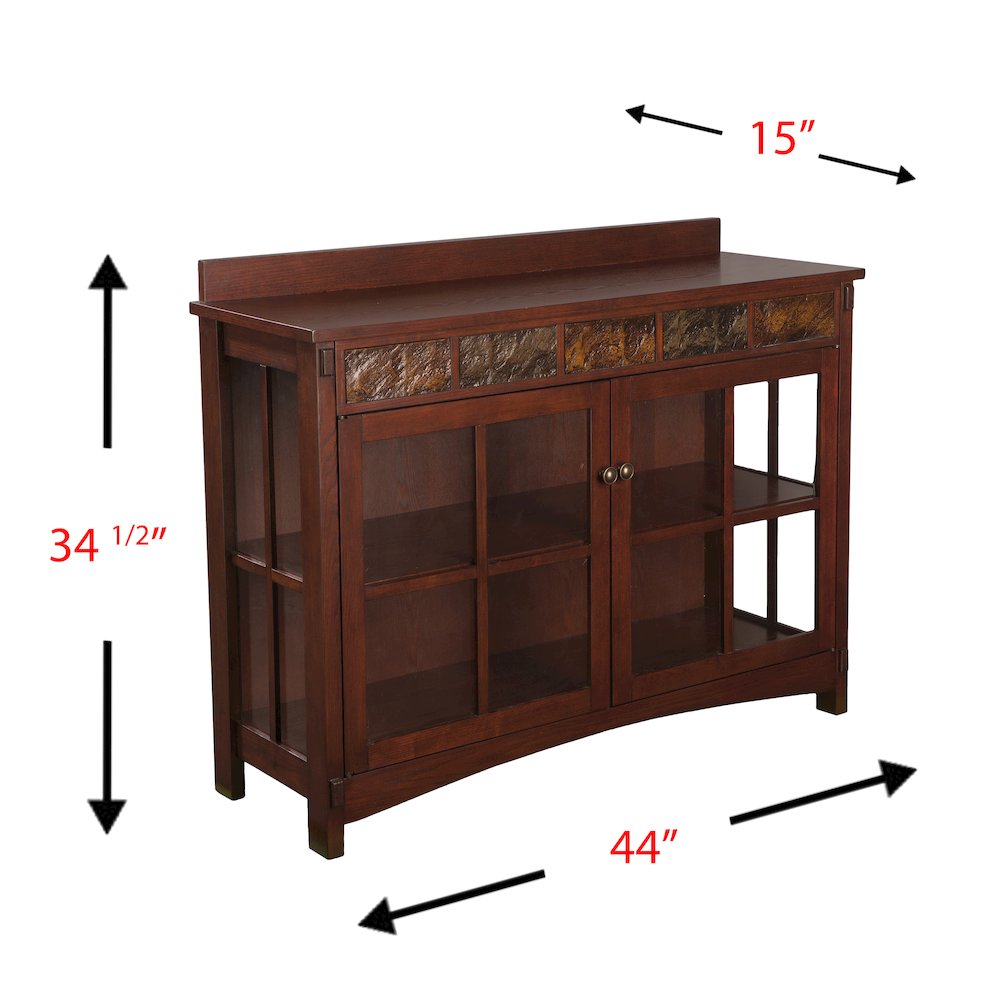 Camino Mission Faux Slate Sideboard and Display Curio. Picture 5