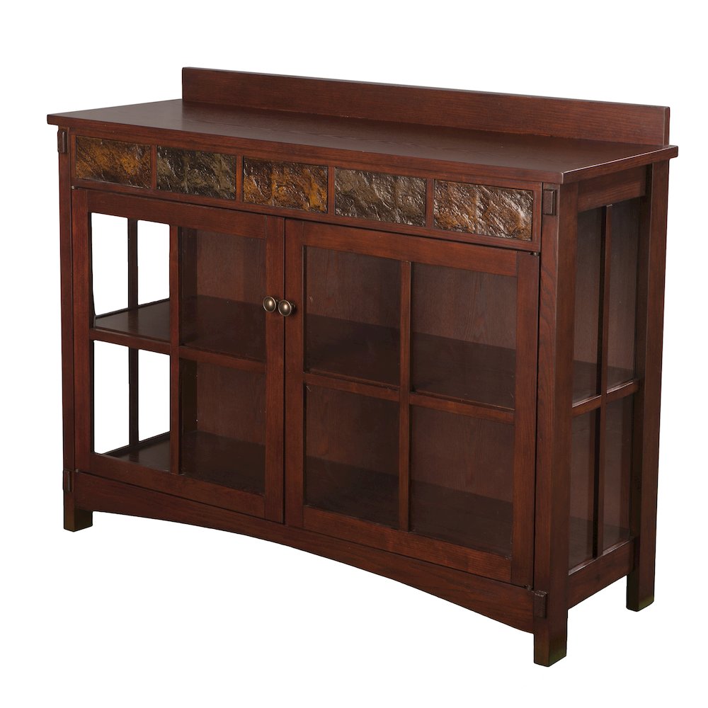 Camino Mission Faux Slate Sideboard and Display Curio. Picture 9