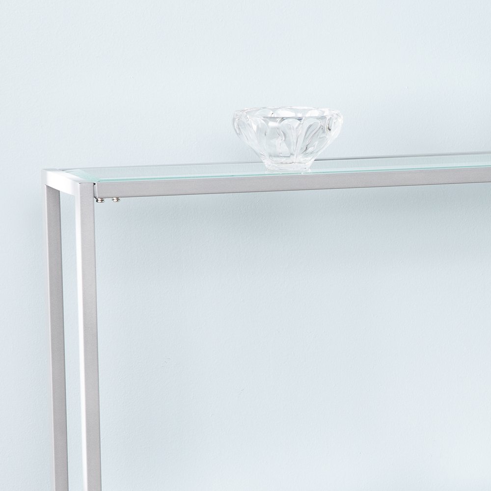Bergen Narrow Metal Console Table - Silver. Picture 4