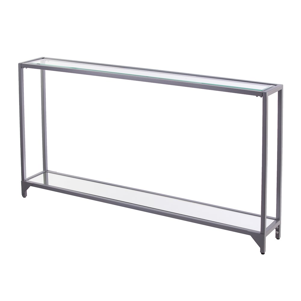 Bergen Narrow Metal Console Table - Silver. Picture 9